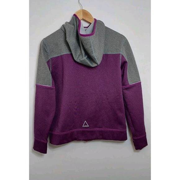 L.L. Bean Youth Size Large 14-16 Kids Jacket Zip Up Purple Gray Hooded - Picture 8 of 12